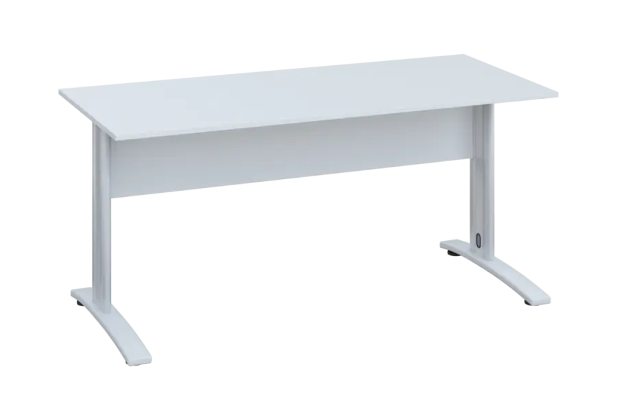 EPK 17 - 16 stůl kancelářský, kovová podnož bílá, deska 18 mm, široký 1600, bílá